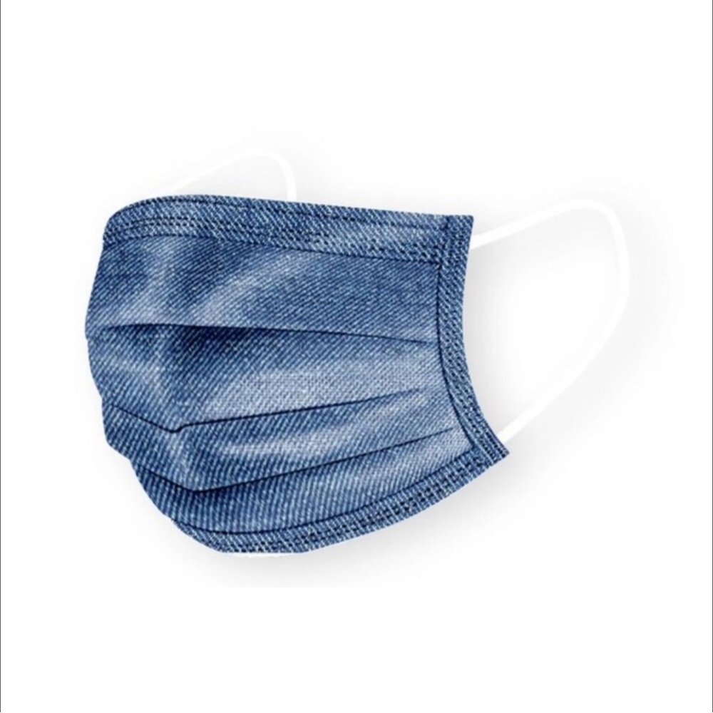 Denim 5 Piece Face Mask Set Unisex Color Blue